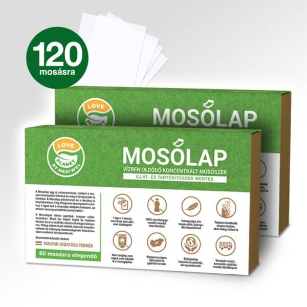 2x60 db Tartósítószer- és Illatmentes Mosólap
