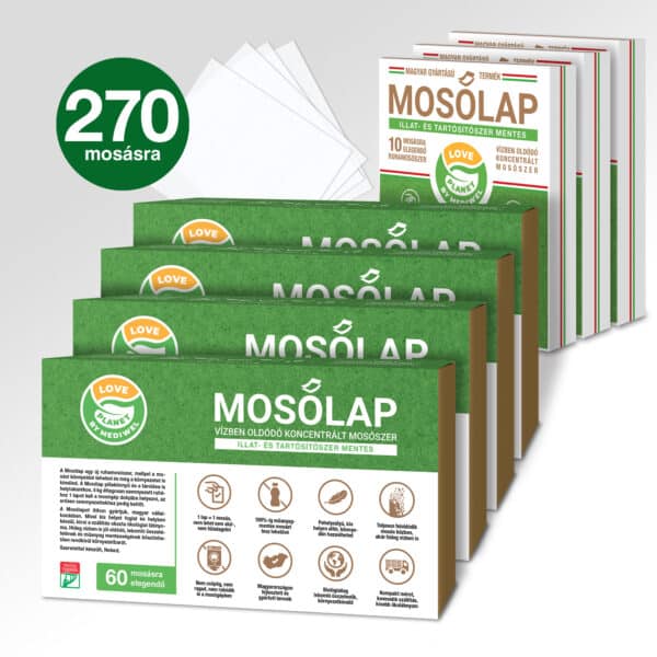 4×60 db + 3×10 db Tartósítószer- és Illatmentes Mosólap