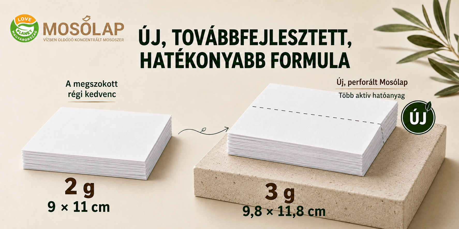 A régi 2 grammos és az új 3 grammos Love Planet Mosólap összehasonlítása