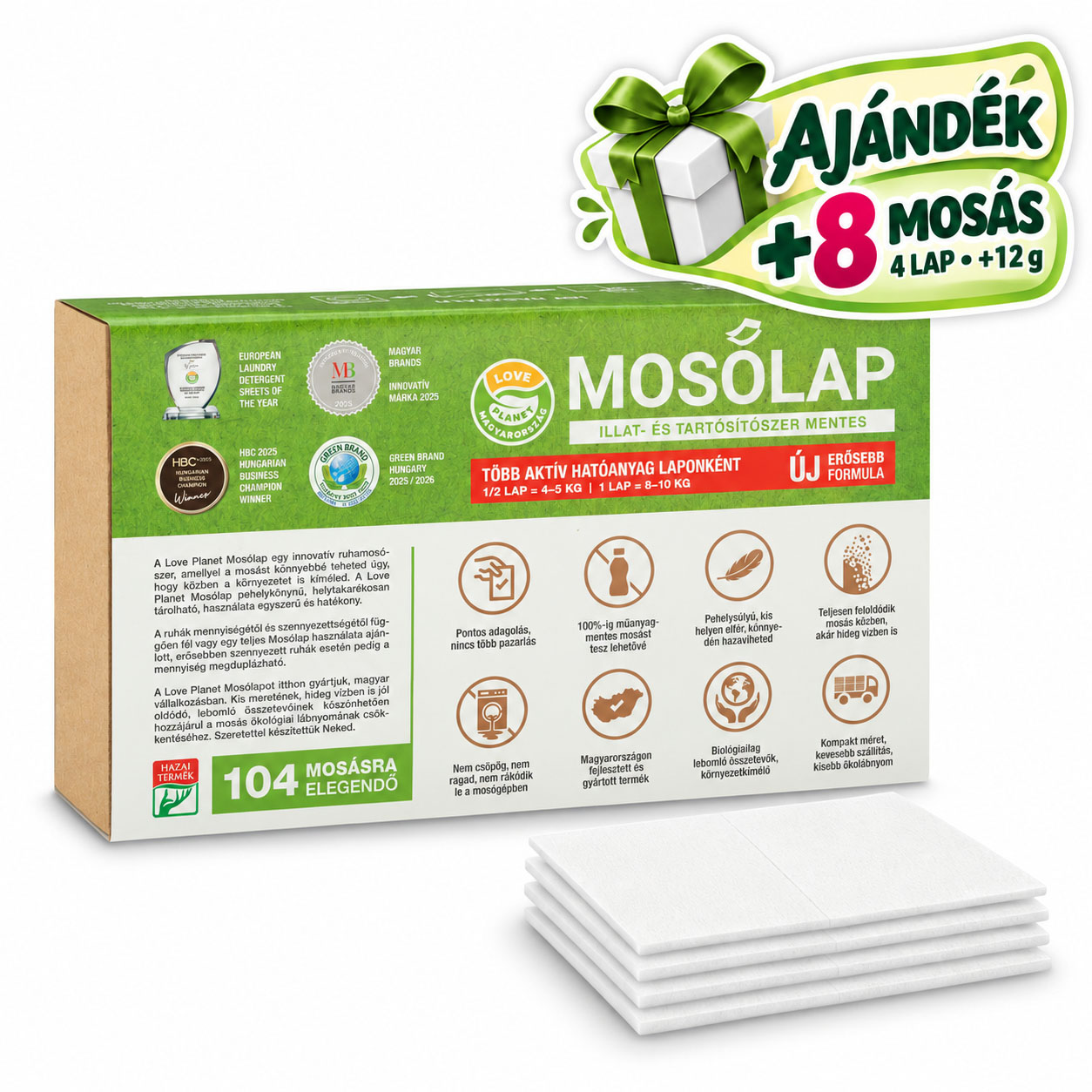 Love Planet Mosólap 112 mosásra – Mentes (104 + 8 ajándék)